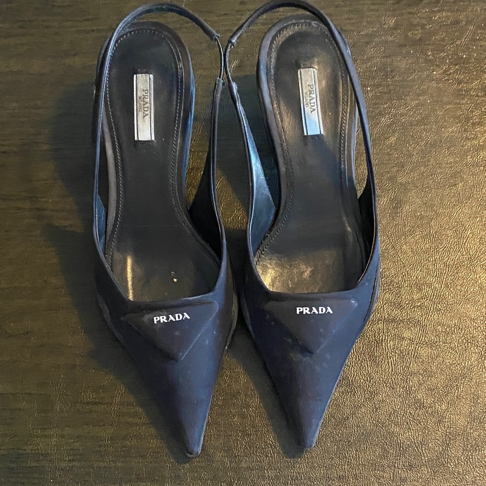 Prada Elegant Black Pointed Heels